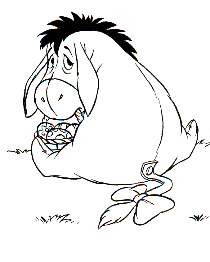 Easter Basket Coloring Pages Holiday Eeyore Easter Basket Printable 2021 0390 Coloring4free