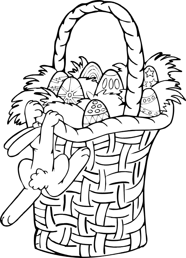 Easter Basket Coloring Pages Holiday Free Easter Baskets Printable 2021 0393 Coloring4free