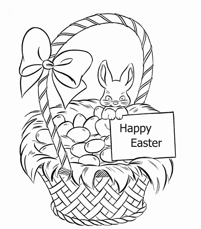 Easter Basket Coloring Pages Holiday Happy Easter Basked Printable 2021 0394 Coloring4free