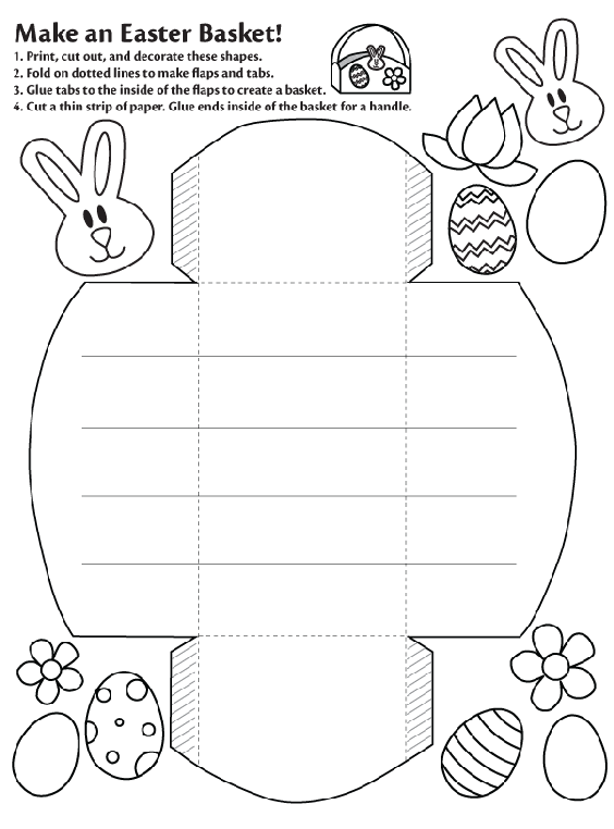 Easter Basket Coloring Pages Holiday Paper Easter Basket Template Printable 2021 0396 Coloring4free