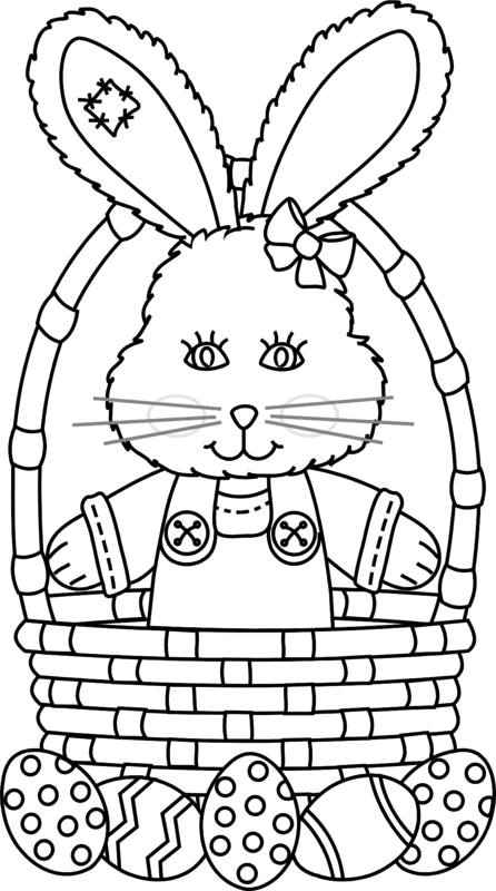 Easter Basket Coloring Pages Holiday Surprise Easter Bunny in Basket Printable 2021 0400 Coloring4free