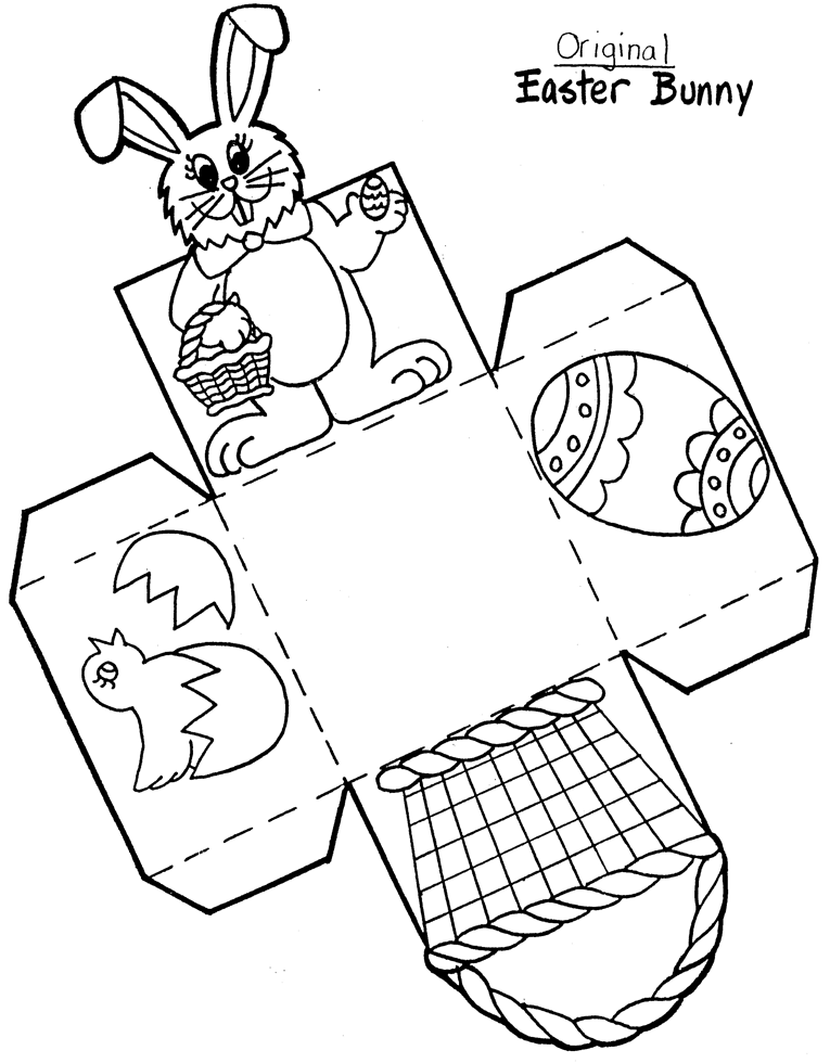 Easter Bunny Coloring Pages Holiday Easter Bunny Box Activity Printable 2021 0409 Coloring4free