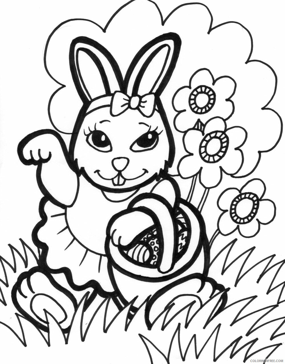 Easter Bunny Coloring Pages Holiday Easter Bunny Printable 2021 0441 Coloring4free
