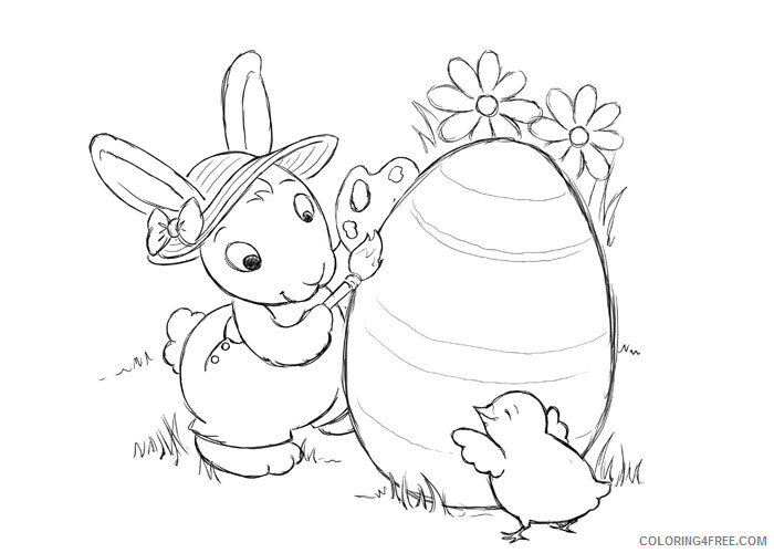 Easter Bunny Coloring Pages Holiday Easter bunny painting Printable 2021 0438 Coloring4free