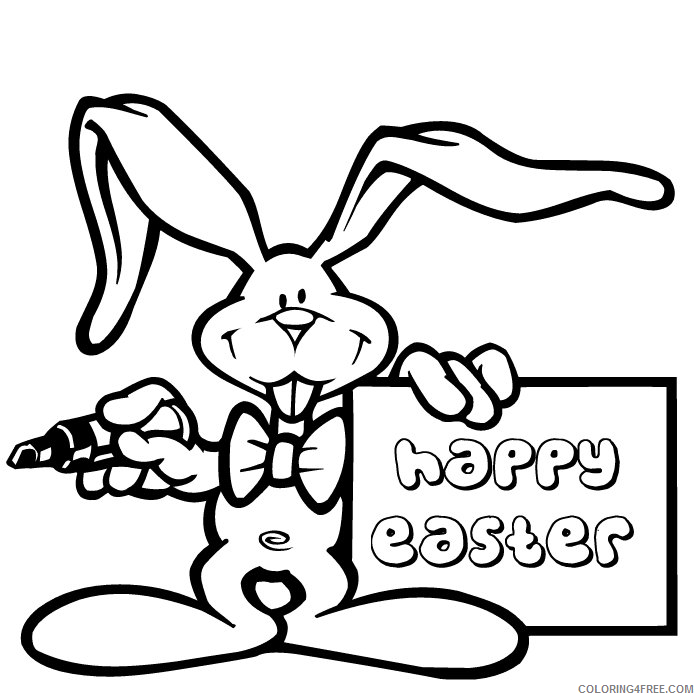 Easter Bunny Coloring Pages Holiday Happy Easter Bunny Printable 2021 0454 Coloring4free