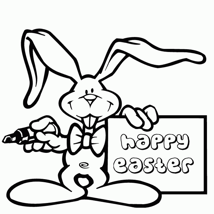 Easter Bunny Coloring Pages Holiday Happy Easter Bunny Printable 2021 0456 Coloring4free