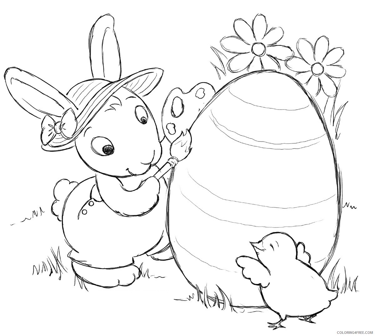 Easter Bunny Coloring Pages Holiday of Easter Bunny Printable 2021 0404 Coloring4free