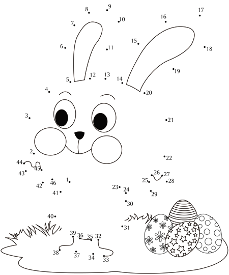 Easter Coloring Pages Holiday Easter Connect the Dots for Kindergarten Printable 2021 0290 Coloring4free