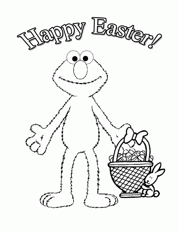 Easter Coloring Pages Holiday Elmo Happy Easter Printable 2021 0305 Coloring4free