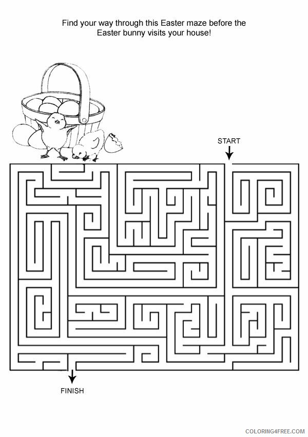 Easter Coloring Pages Holiday Find Your Way Easter Mazes Printable 2021 0306 Coloring4free