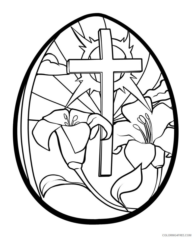 Easter Coloring Pages Holiday Flowers and Cross Religious Easter Printable 2021 0307 Coloring4free