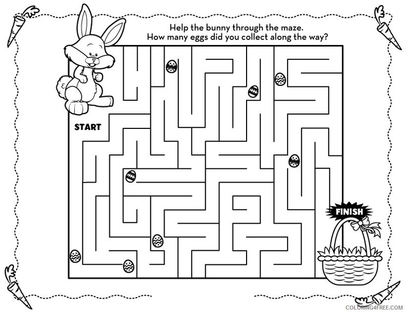 Easter Coloring Pages Holiday Fun Easter Holiday Mazes Printable 2021 0313 Coloring4free