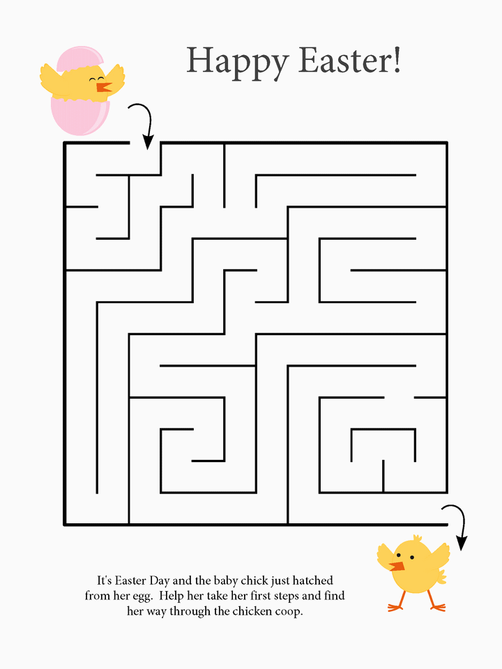 Easter Coloring Pages Holiday Happy Easter Maze Printable 2021 0326 Coloring4free