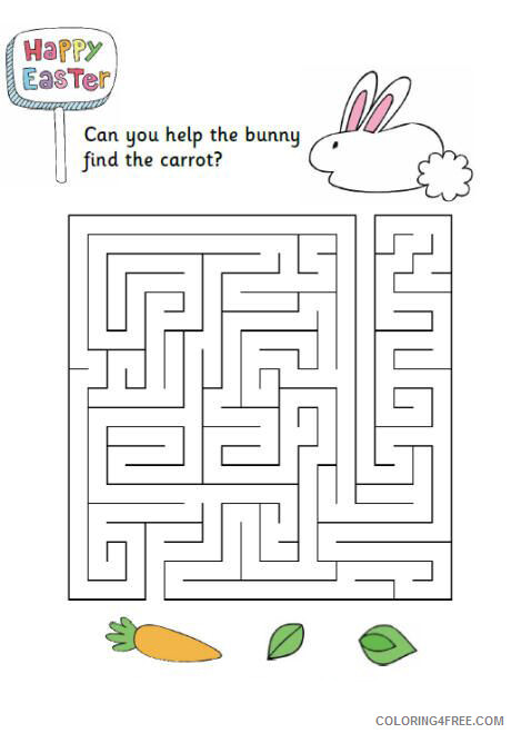 Easter Coloring Pages Holiday Happy Easter Mazes Printable 2021 0327 Coloring4free