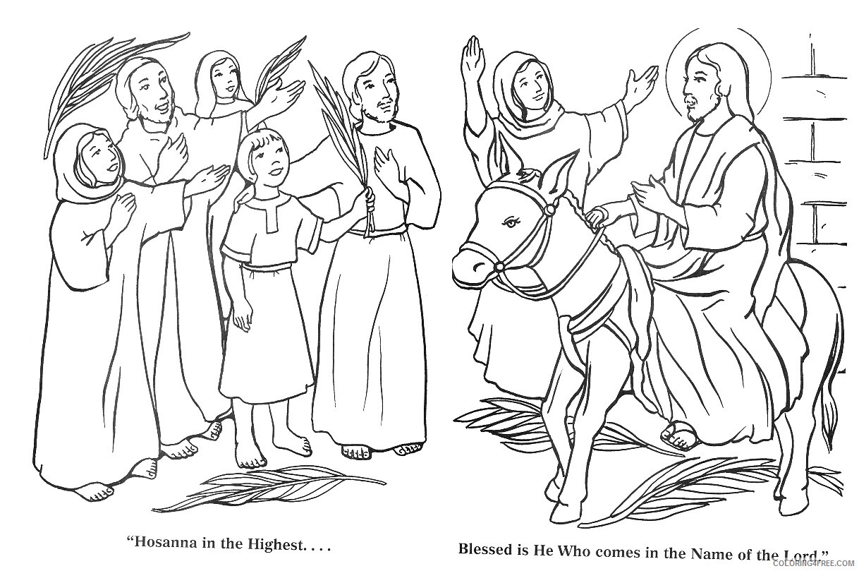 Easter Coloring Pages Holiday Hosanna in the Highest Palm Sunday Printable 2021 0331 Coloring4free