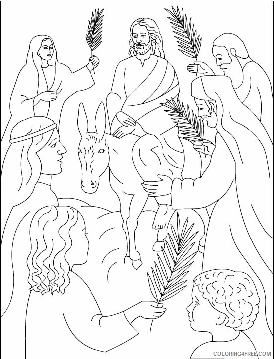 Easter Coloring Pages Holiday Jesus Palm Sunday 1 Printable 2021 0336 Coloring4free