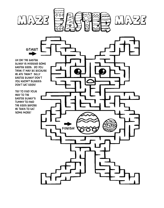 Easter Coloring Pages Holiday Printable Easter Maze Printable 2021 0352 Coloring4free