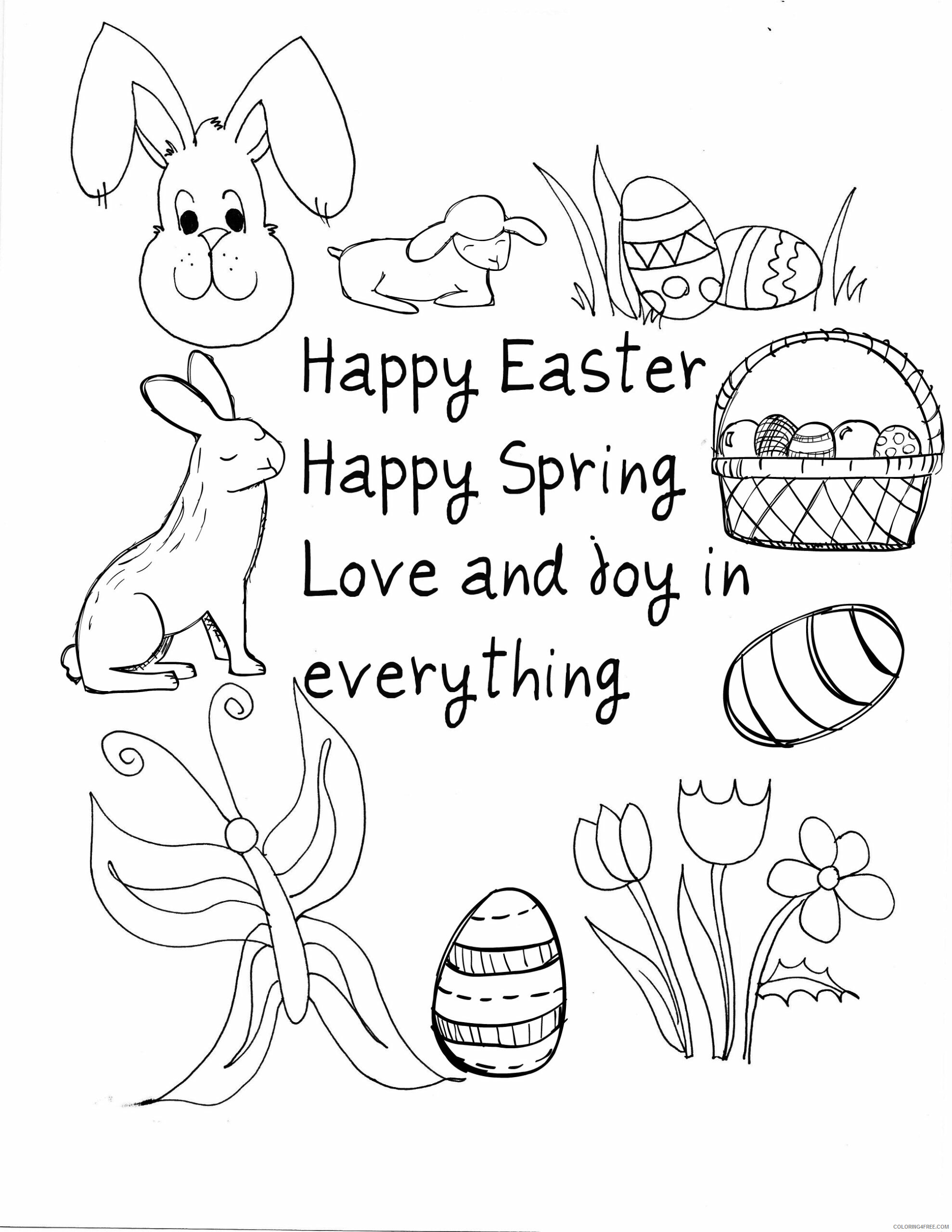 Easter Coloring Pages Holiday Saying Happy Easter Printable 2021 0364 Coloring4free