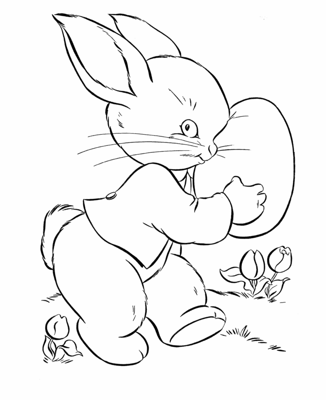 Easter Coloring Pages Holiday easter rabbit with big egg Printable 2021 0301 Coloring4free