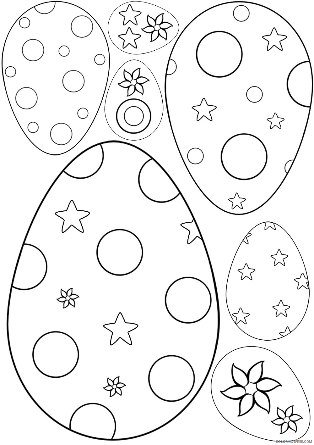 Easter Egg Coloring Pages Holiday Color Easter Eggs Activity Printable 2021 0467 Coloring4free