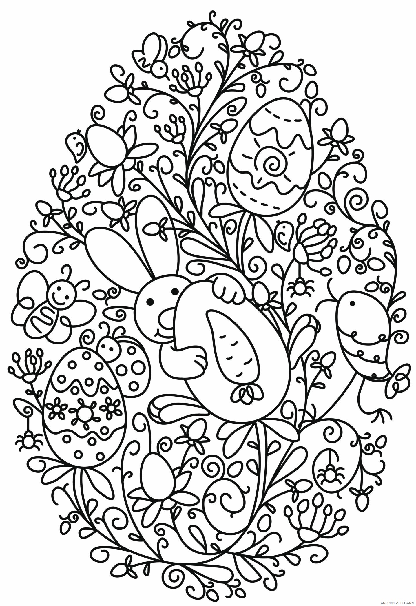 Easter Egg Coloring Pages Holiday Cute Patterned Easter Egg Printable 2021 0471 Coloring4free
