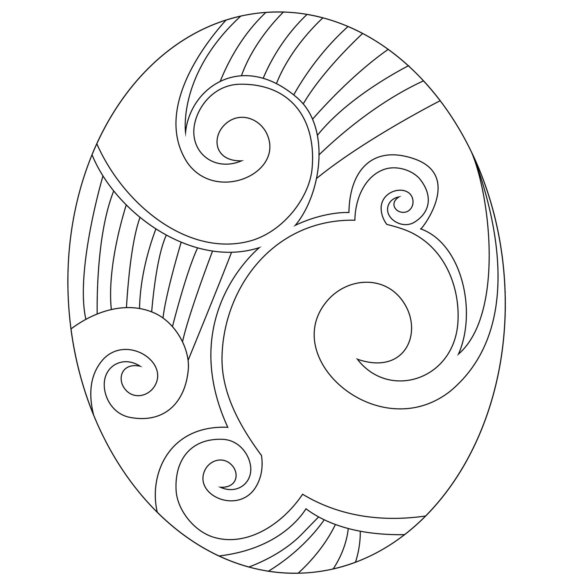 Easter Egg Coloring Pages Holiday Easter Egg Swirl Printable 2021 0505 Coloring4free