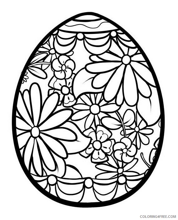Easter Egg Coloring Pages Holiday Easter Floral Egg Printable 2021 0476 Coloring4free