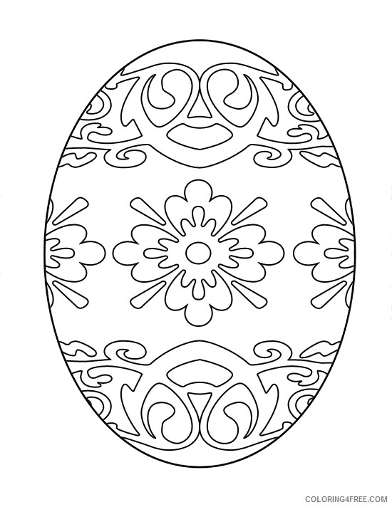 Easter Egg Coloring Pages Holiday Patterned Easter Egg Printable 2021 0516 Coloring4free