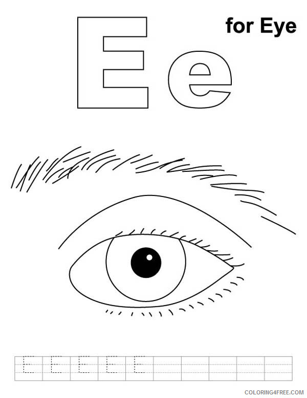 Eyes Coloring Pages for Kids E is for Eyes Printable 2021 175 Coloring4free