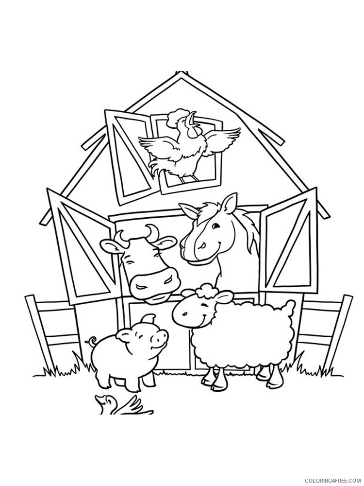 Farm Coloring Pages For Kids Farm 12 Printable 2021 199 Coloring4free Coloring4free Com