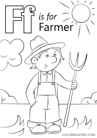 Farm Coloring Pages for Kids letter f is for farmera4 Printable 2021 187 Coloring4free