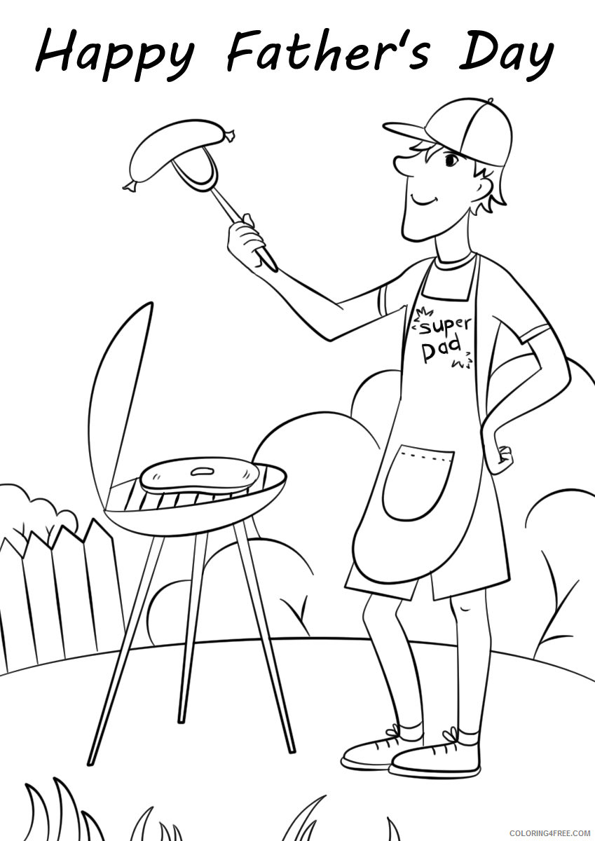 Fathers Day Coloring Pages Holiday 1576654968_happy fathers day grill Printable 2021 0525 Coloring4free