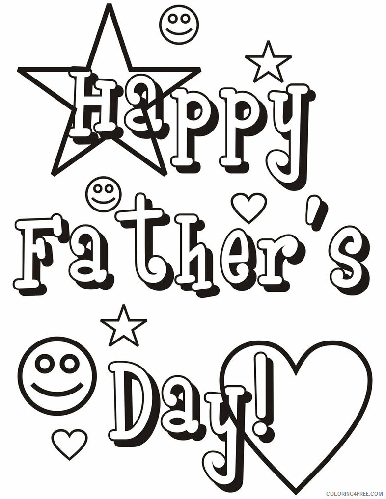 Fathers Day Coloring Pages Holiday Happy Fathers Day Printable 2021 0565 Coloring4free