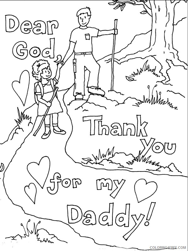 Fathers Day Coloring Pages Holiday Thank You Daddy Fathers Day Printable 2021 0569 Coloring4free