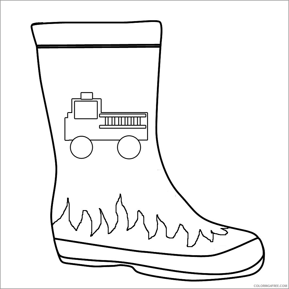 Firefighter Coloring Pages for Kids firefighter boots Printable 2021 236 Coloring4free