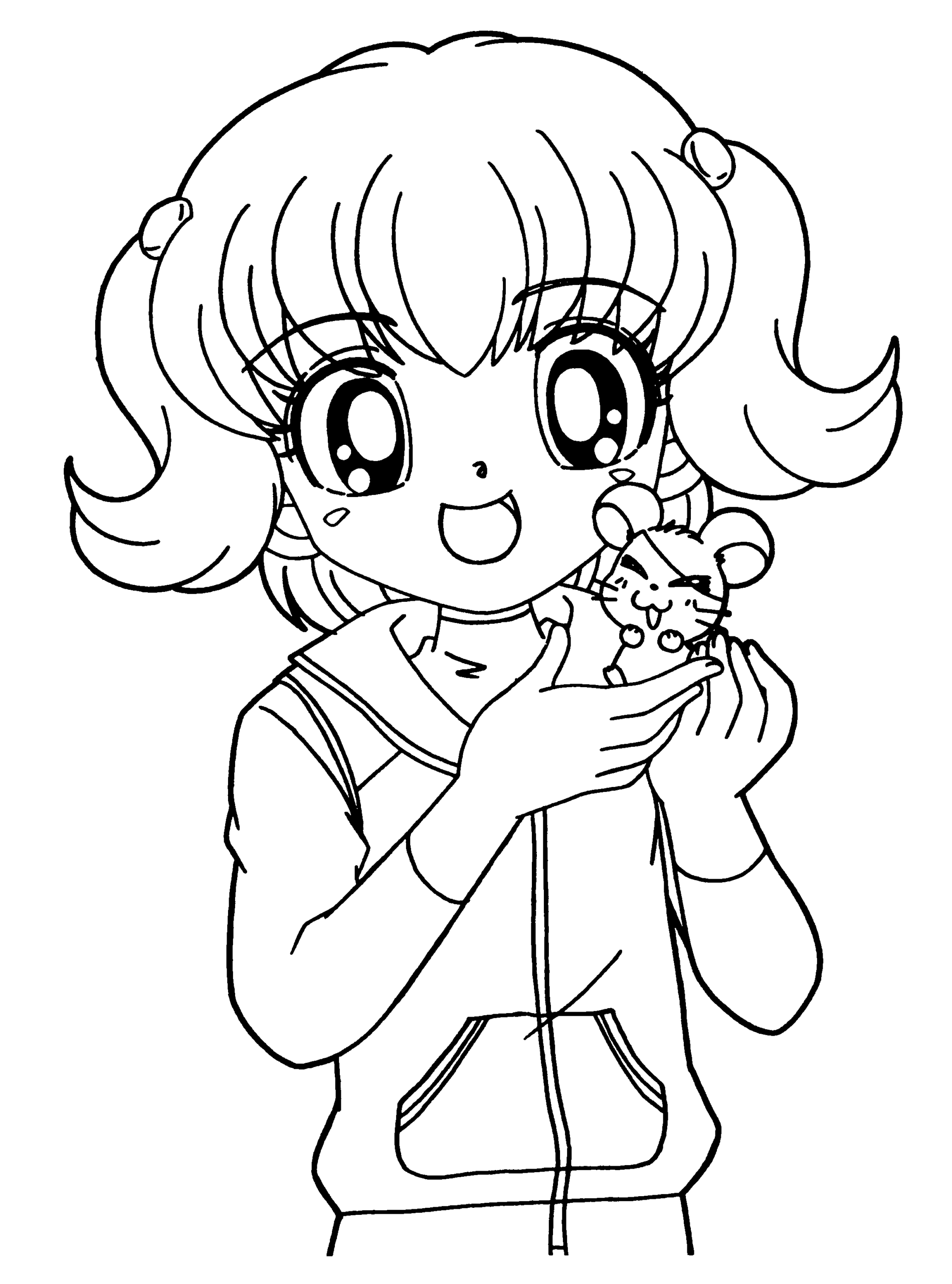 Girl Coloring Pages for Girls Cute Anime Girl Printable 2021 0539 Coloring4free