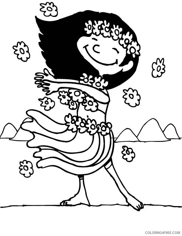 Girl Coloring Pages for Girls Cute Girl form Hawaii Printable 2021 0544 Coloring4free