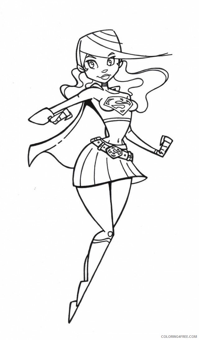 Girl Coloring Pages for Girls DC Supergirl Printable 2021 0547 Coloring4free