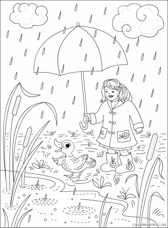 Girl Coloring Pages for Girls Girl in Rain Printable 2021 0580 Coloring4free