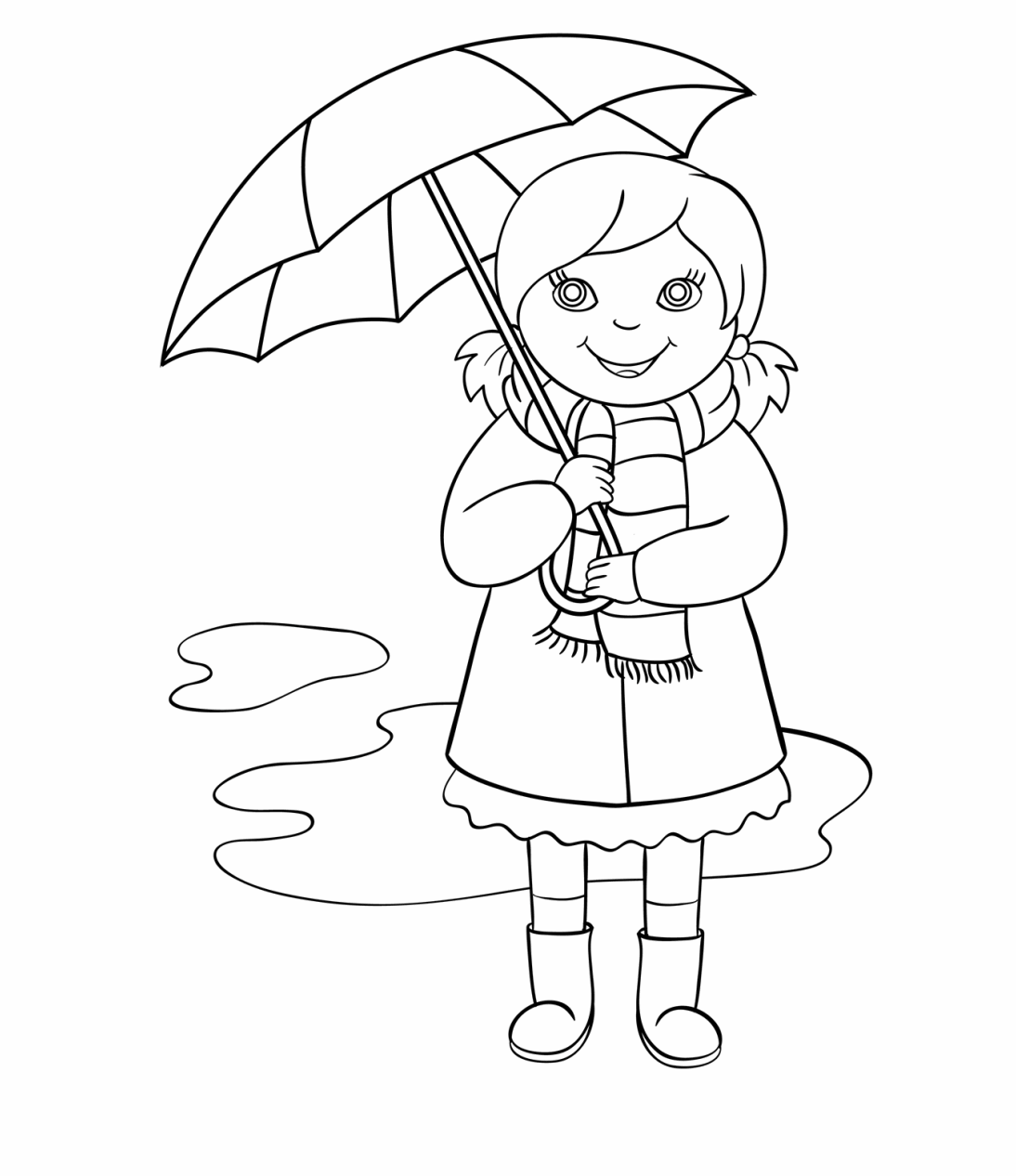 Girl Coloring Pages for Girls Girl with Umbrella Printable 2021 0587 Coloring4free