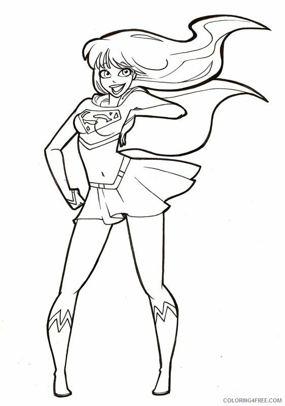 Girl Coloring Pages for Girls Heroic Supergirl Printable 2021 0589 Coloring4free