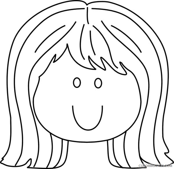 Girl Coloring Pages for Girls Little Girl Smiling Face Printable 2021 0595 Coloring4free