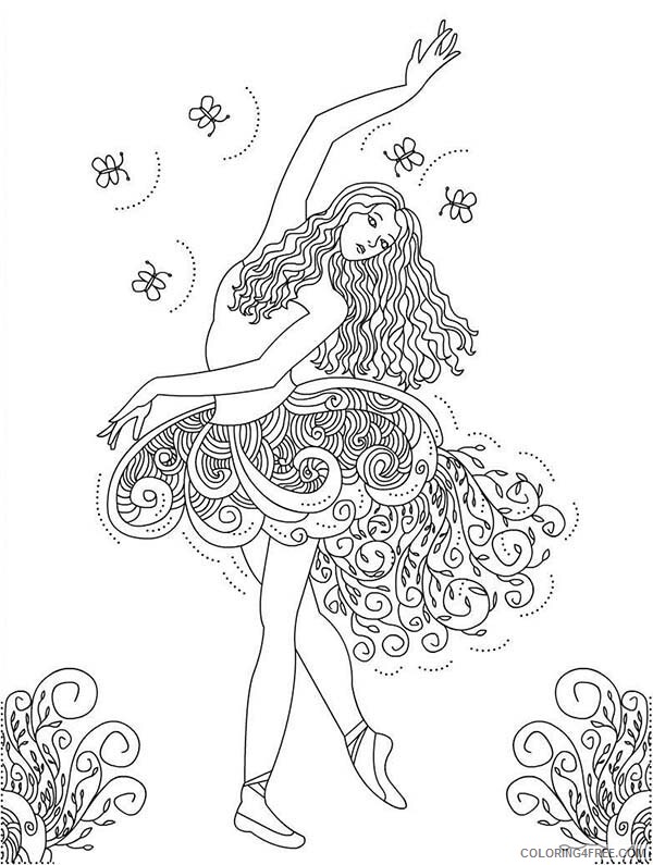 Girl Coloring Pages for Girls Painting of Girl Dance Printable 2021 0598 Coloring4free