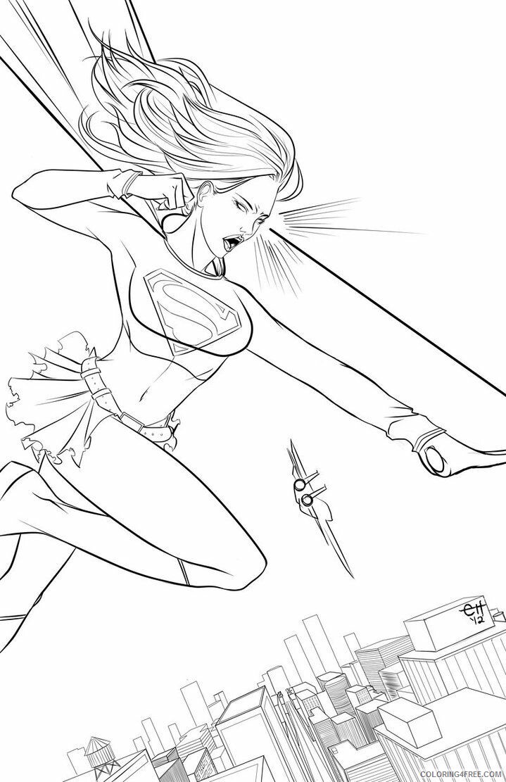 Girl Coloring Pages for Girls Print Free Supergirl Printable 2021 0603 Coloring4free