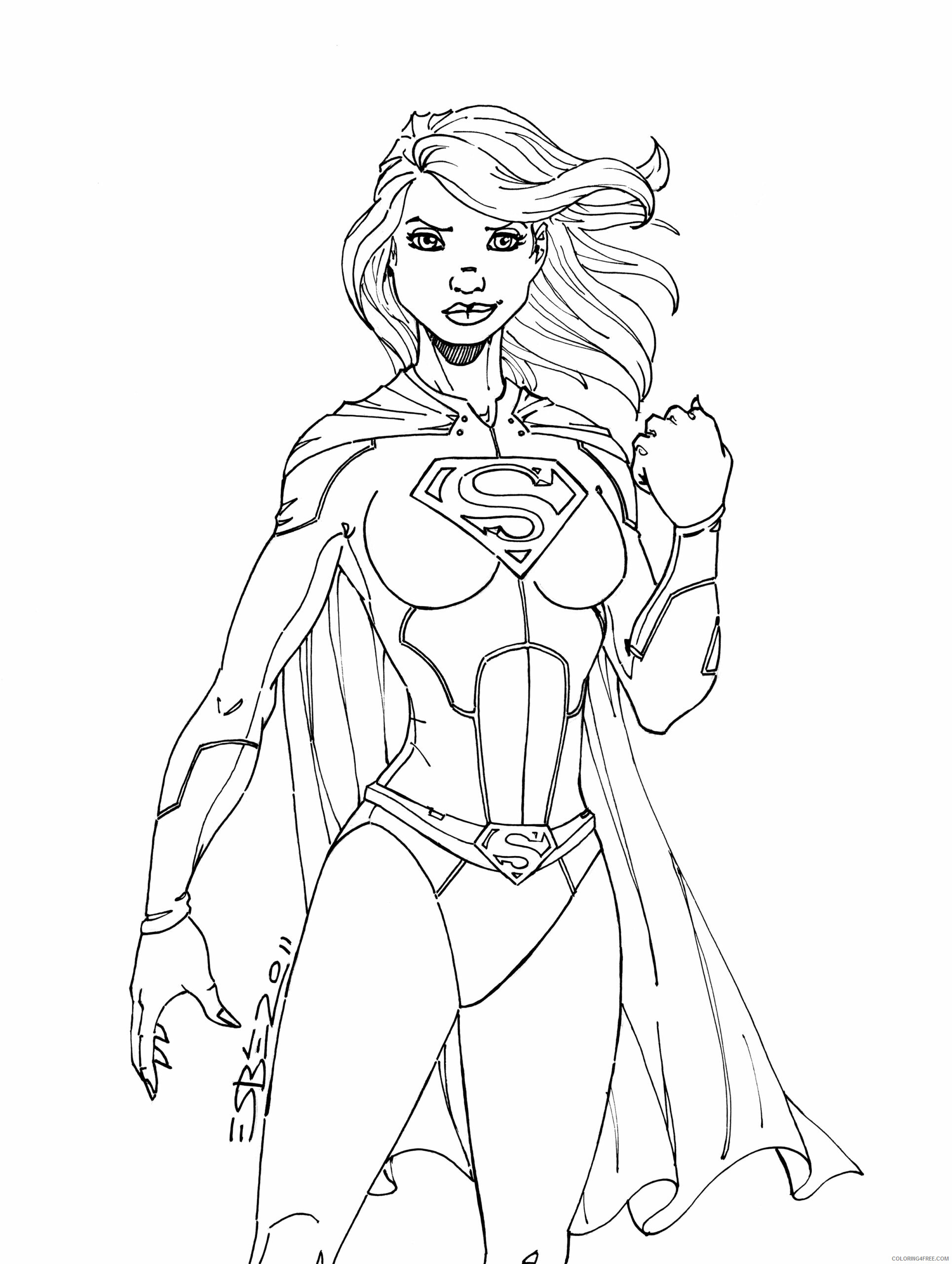 Girl Coloring Pages for Girls Supergirl Printable 2021 0628 Coloring4free