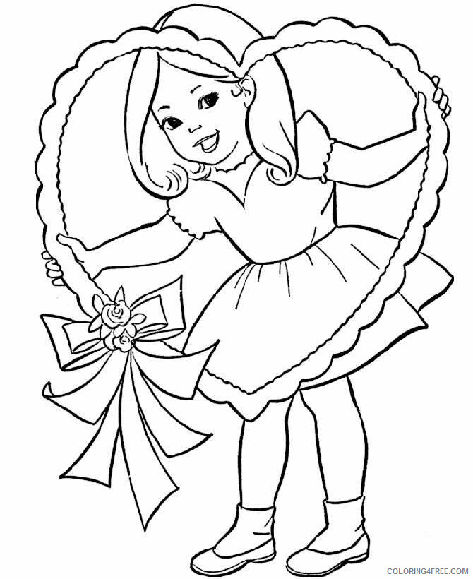 Girl Coloring Pages for Girls Valentines Day Girl Printable 2021 0637 Coloring4free