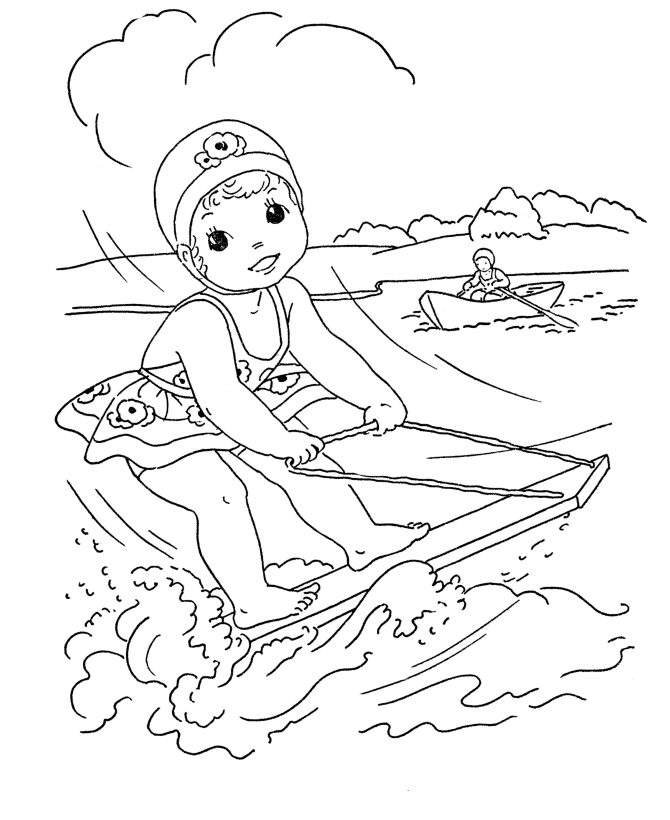 Girl Coloring Pages for Girls Waterskiing Girl Printable 2021 0638 Coloring4free