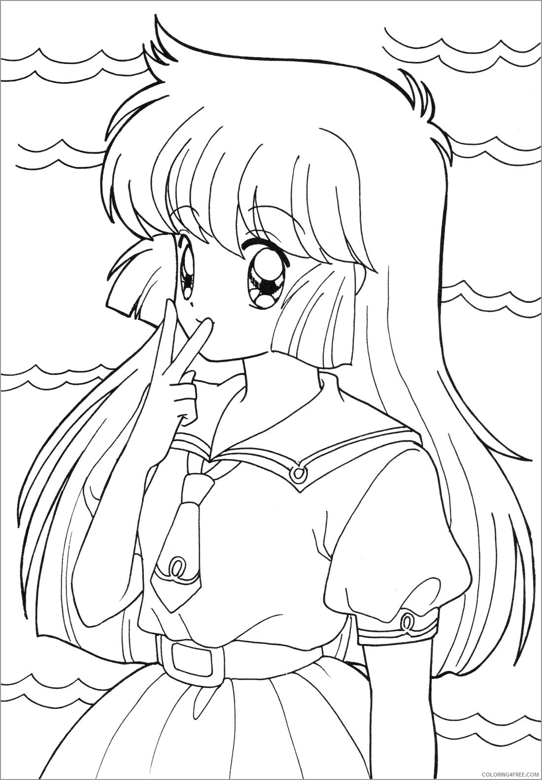 Girl Coloring Pages for Girls anime for kids 1 Printable 2021 0518 Coloring4free