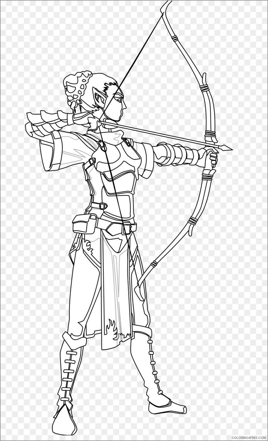Girl Coloring Pages for Girls archery girl Printable 2021 0526 Coloring4free