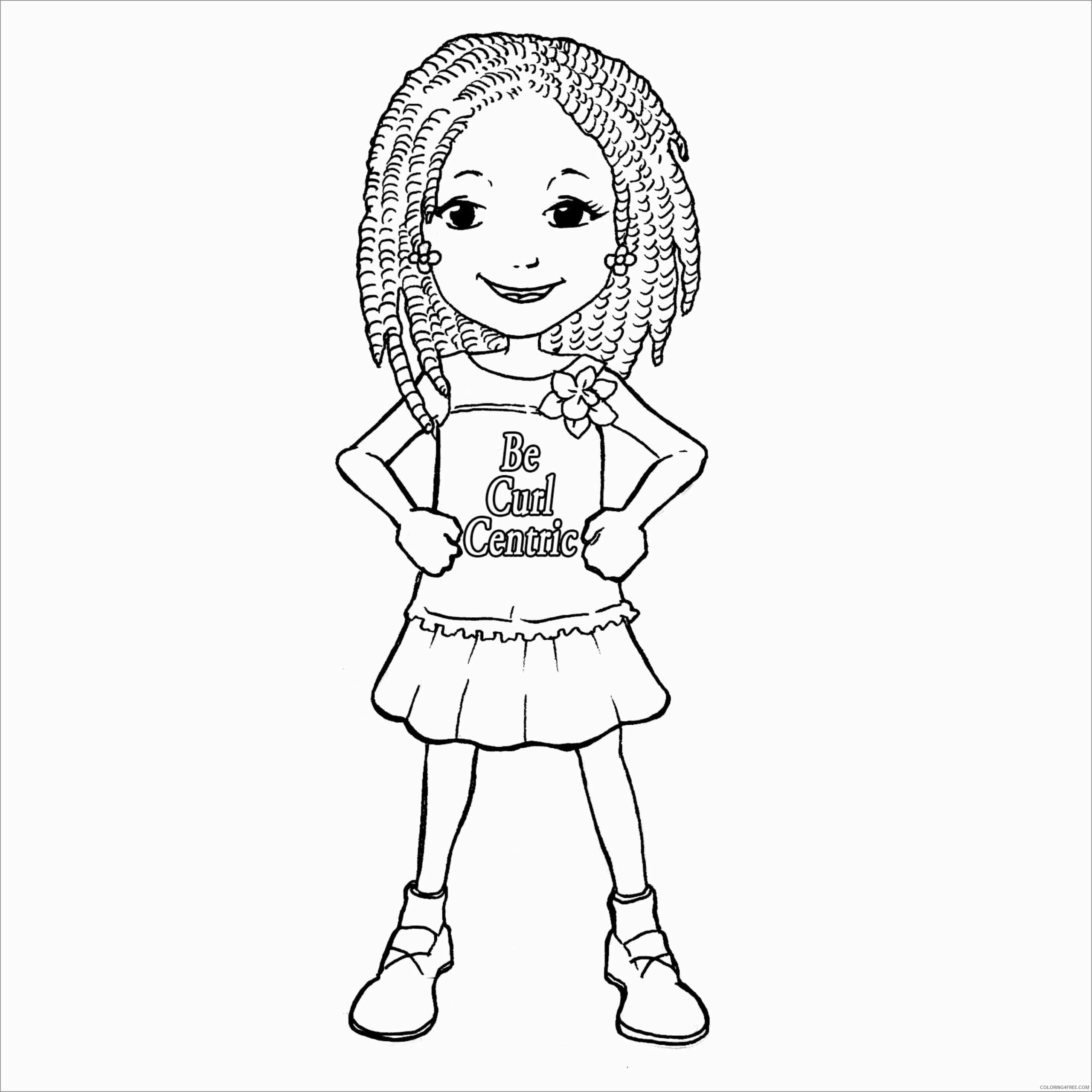 Girl Coloring Pages for Girls curly hair girl Printable 2021 0537 Coloring4free